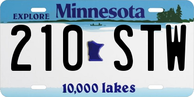 MN license plate 210STW