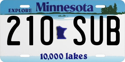 MN license plate 210SUB