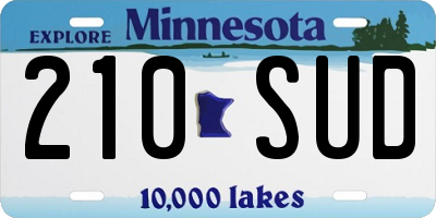 MN license plate 210SUD