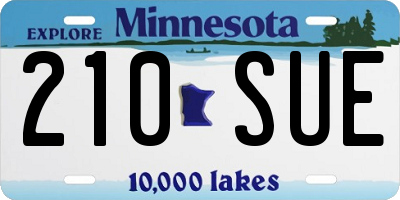 MN license plate 210SUE