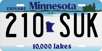 MN license plate 210SUK