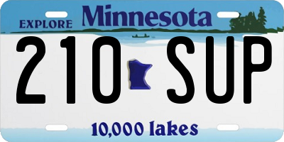 MN license plate 210SUP