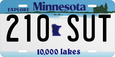 MN license plate 210SUT