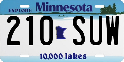 MN license plate 210SUW