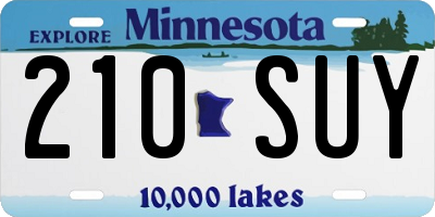 MN license plate 210SUY