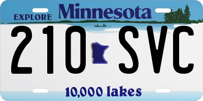 MN license plate 210SVC