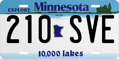 MN license plate 210SVE