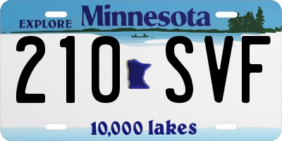 MN license plate 210SVF