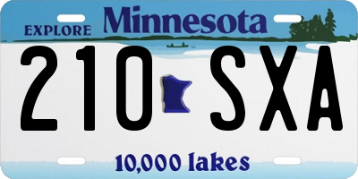 MN license plate 210SXA