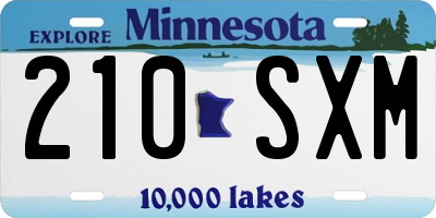 MN license plate 210SXM