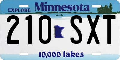 MN license plate 210SXT