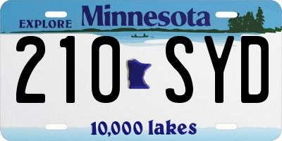 MN license plate 210SYD