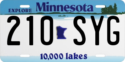 MN license plate 210SYG