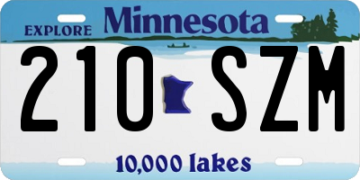 MN license plate 210SZM