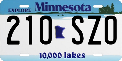 MN license plate 210SZO