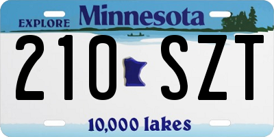 MN license plate 210SZT