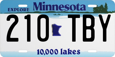 MN license plate 210TBY
