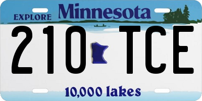 MN license plate 210TCE