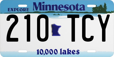 MN license plate 210TCY
