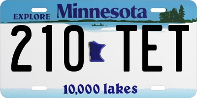 MN license plate 210TET