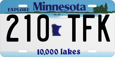 MN license plate 210TFK
