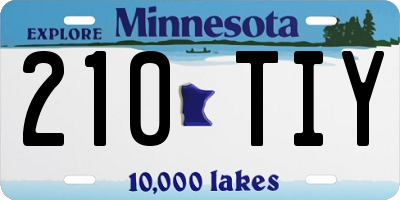 MN license plate 210TIY