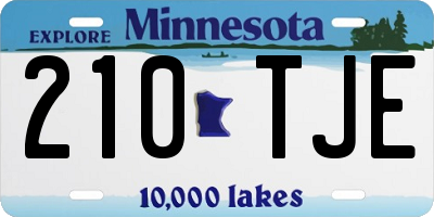 MN license plate 210TJE