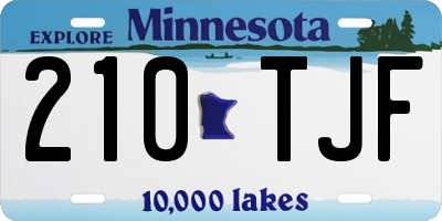 MN license plate 210TJF