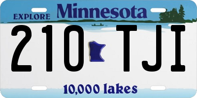 MN license plate 210TJI