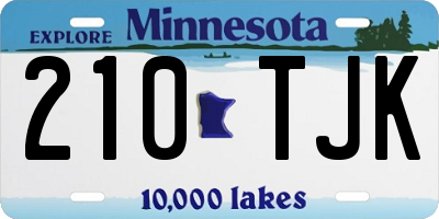 MN license plate 210TJK