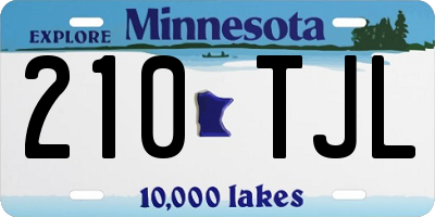 MN license plate 210TJL
