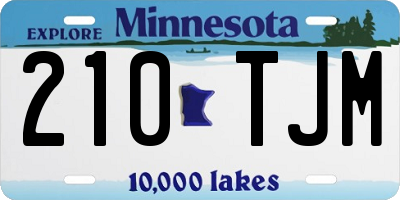MN license plate 210TJM