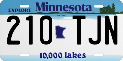 MN license plate 210TJN