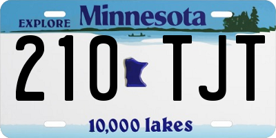 MN license plate 210TJT
