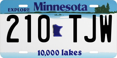 MN license plate 210TJW