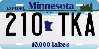 MN license plate 210TKA