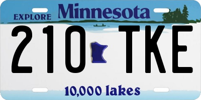 MN license plate 210TKE