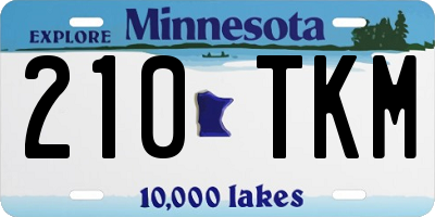 MN license plate 210TKM