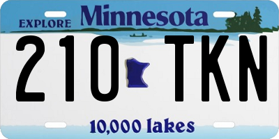 MN license plate 210TKN