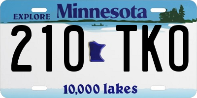 MN license plate 210TKO