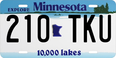 MN license plate 210TKU
