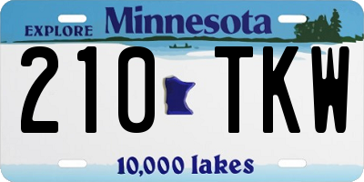 MN license plate 210TKW