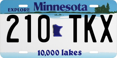 MN license plate 210TKX