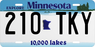 MN license plate 210TKY