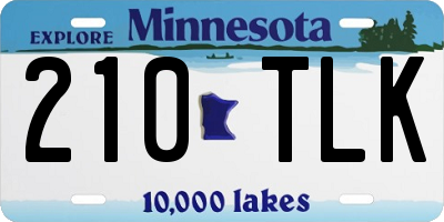 MN license plate 210TLK