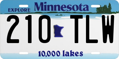 MN license plate 210TLW