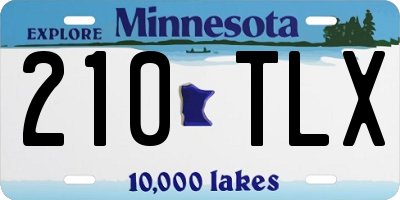 MN license plate 210TLX