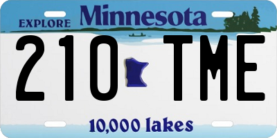 MN license plate 210TME