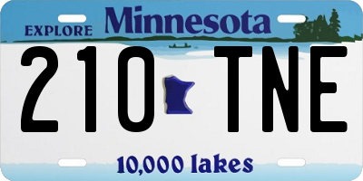 MN license plate 210TNE
