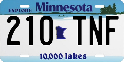 MN license plate 210TNF
